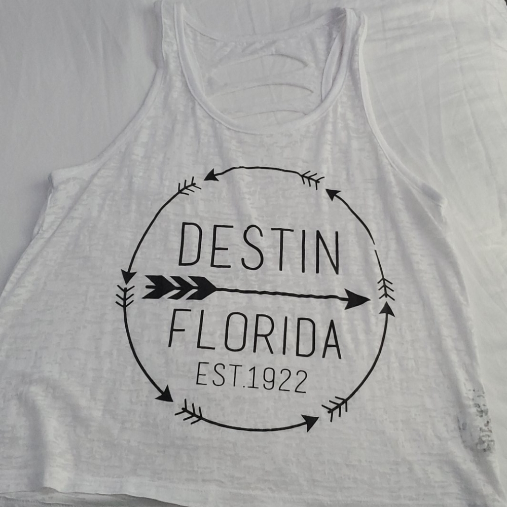 White Destin Florida tank top
